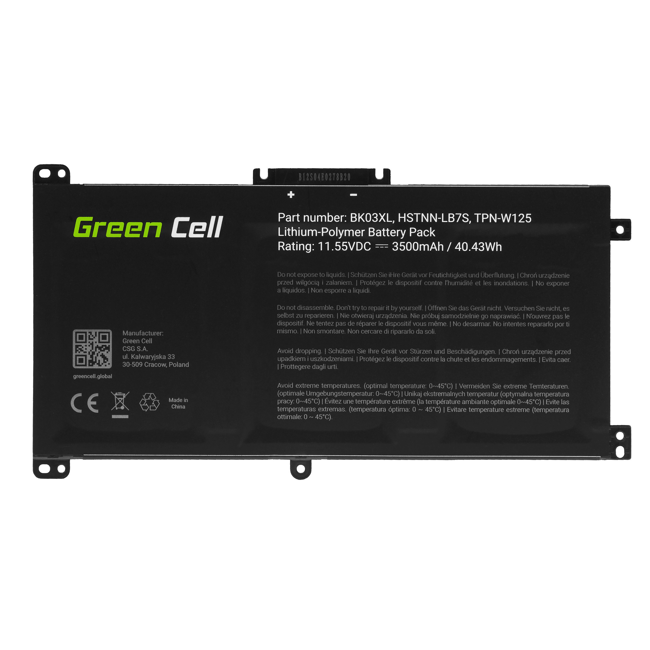 Batterij BK03XL voor de HP Pavilion x360 14-BA 14-BA015NW 14-BA022NW 14-BA024NW 14-BA102NW 14-BA104NW thumbnail 3