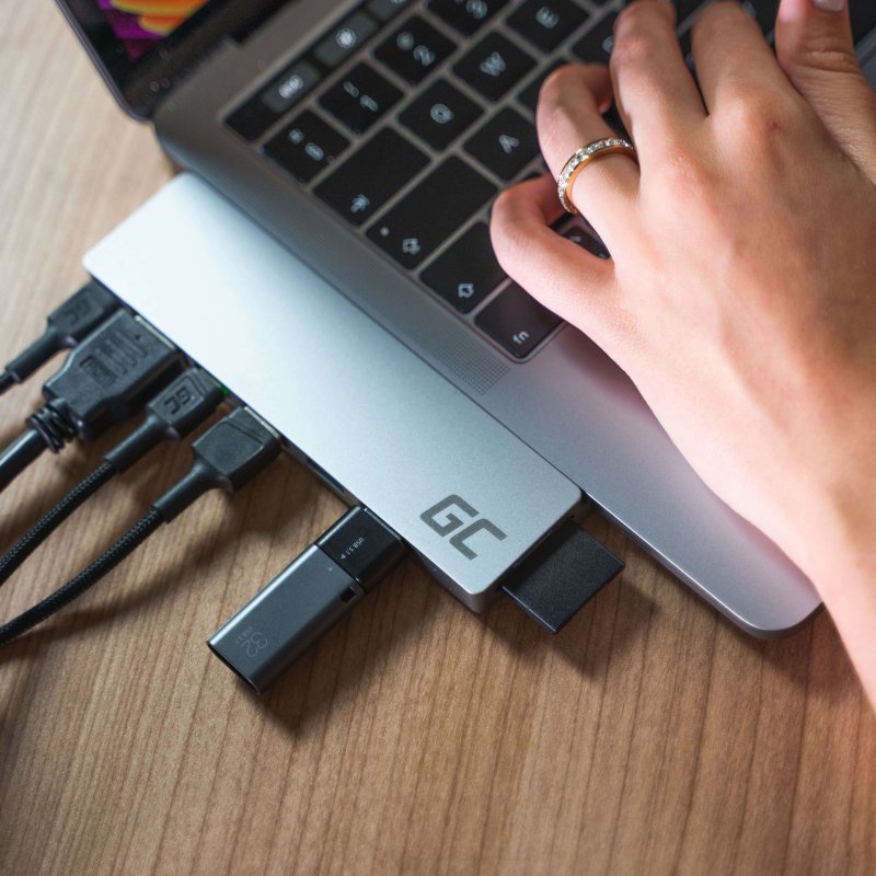 Adapter HUB Connect60 8in1 (Thunderbolt 3, USB-C, HDMI, 3x USB 3.0) voor Apple MacBook Air 2018, Pro 2016 en nieuwer thumbnail 3