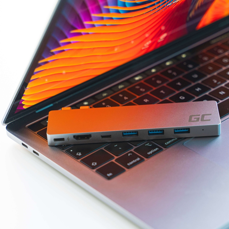Adapter HUB Connect60 8in1 (Thunderbolt 3, USB-C, HDMI, 3x USB 3.0) voor Apple MacBook Air 2018, Pro 2016 en nieuwer thumbnail 2