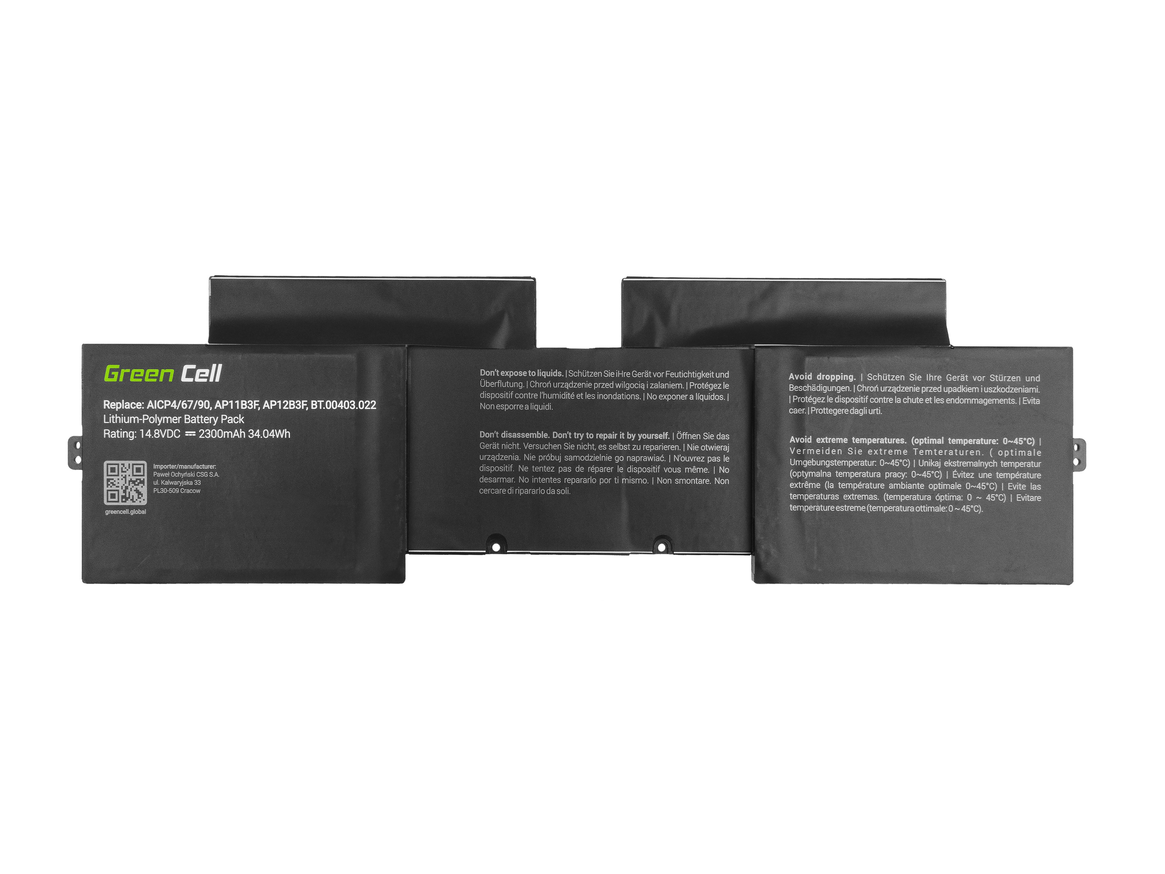Batterij voor Acer Aspire S5-391 AP12B3F / 14,4V 2300mAh thumbnail 2