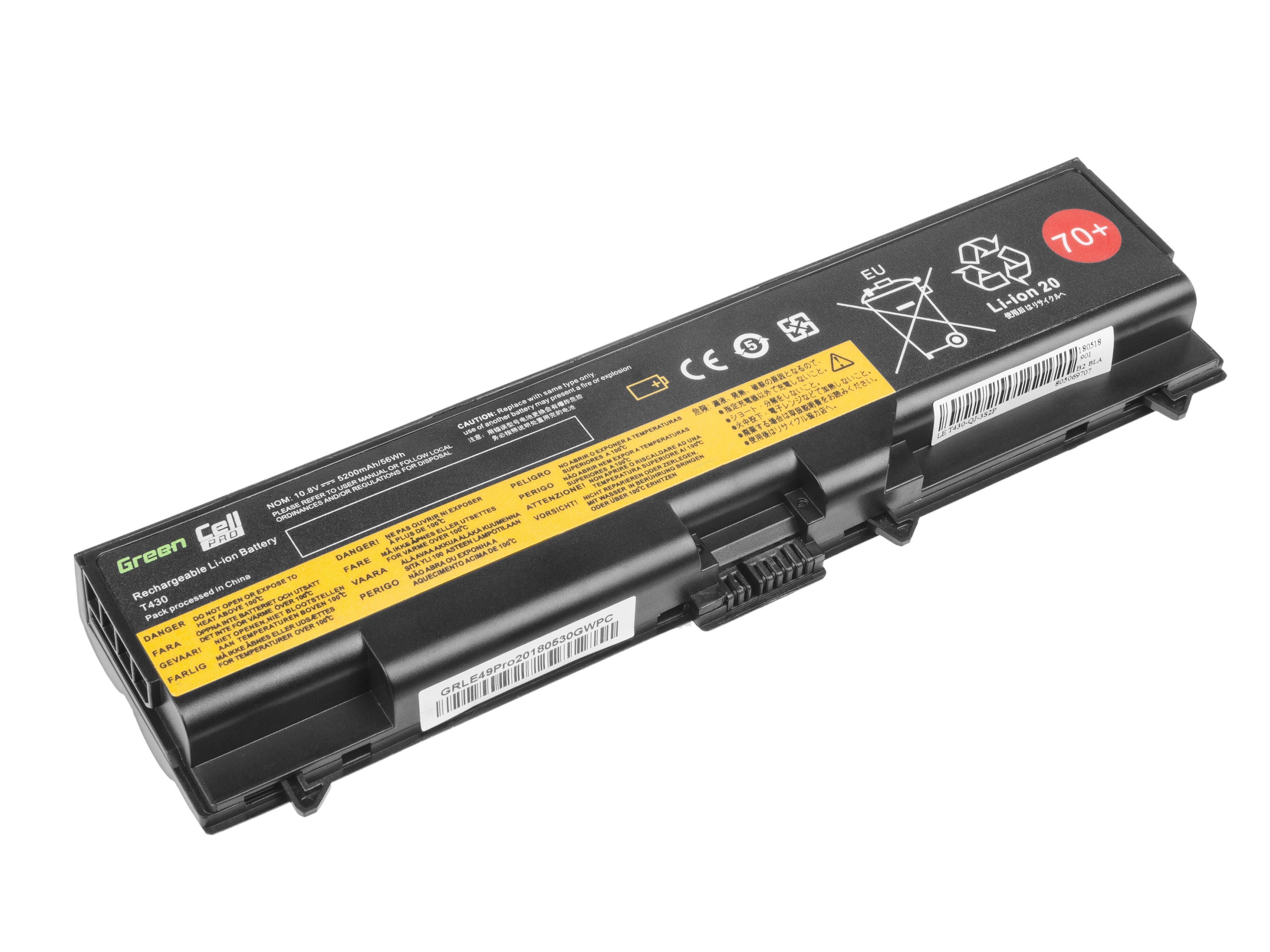 PRO Batterij voor Lenovo ThinkPad L430 L530 T430 T530 W530 / 11,1V 5200mAh thumbnail 2