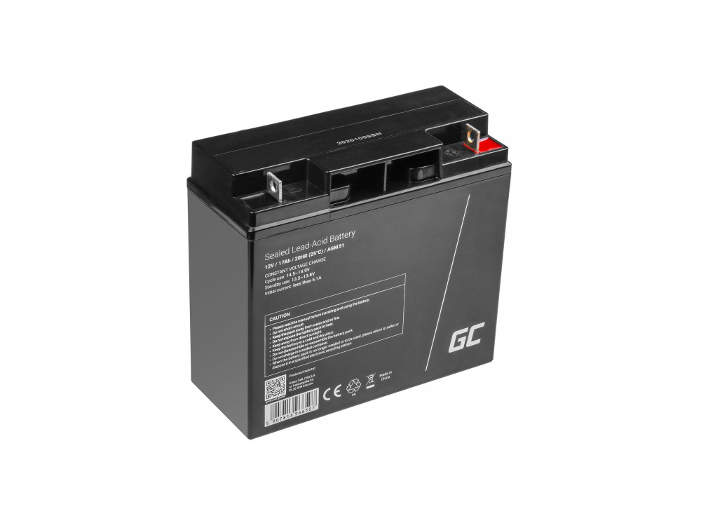 Onderhoudsvrije AGM VRLA 12V 17Ah accu voor boten en fotovoltaïsche installaties thumbnail 6