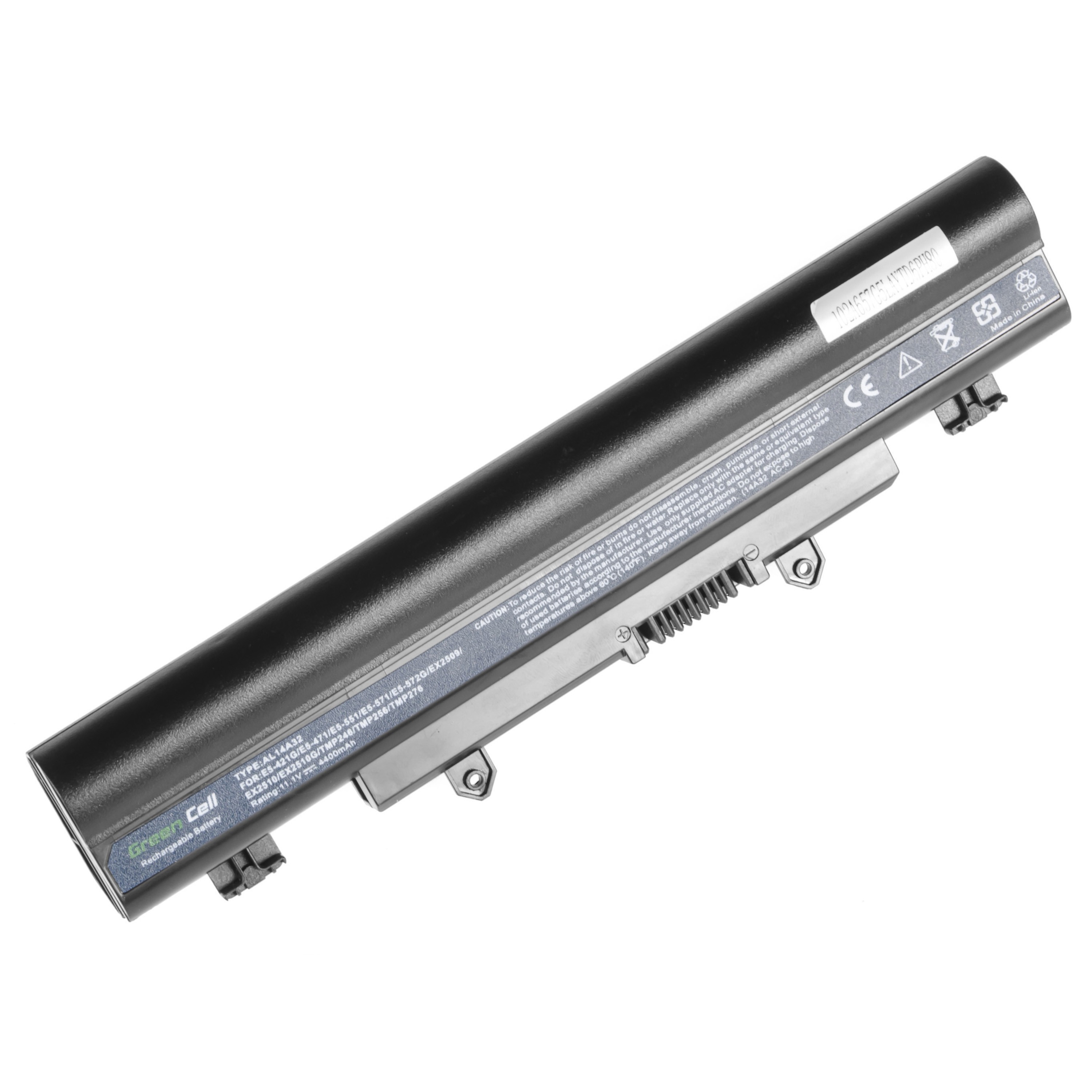 Batterij voor Acer Aspire E14 E15 E5-511 E5-521 E5-551 E5-571 (bottom) / 11,1V 4400mAh