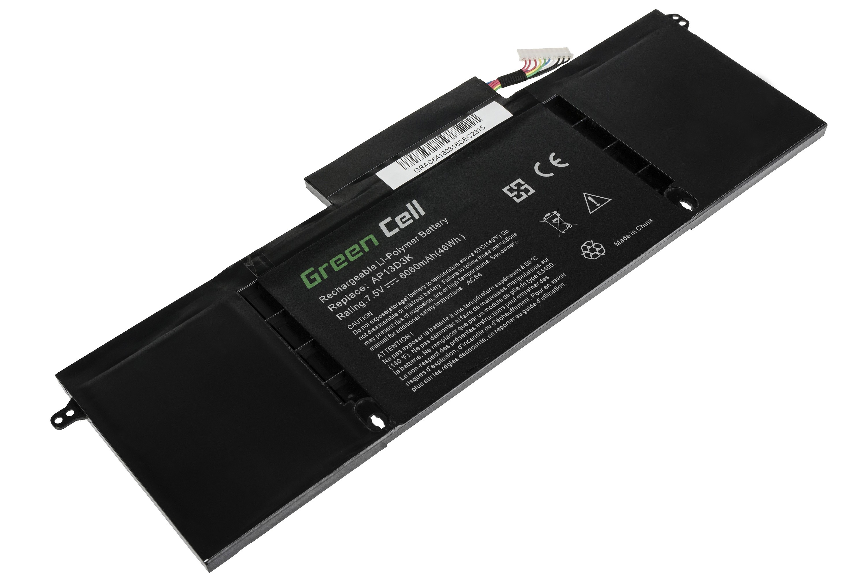 Batterij voor Acer Aspire S3-392 S3-392G / 7,5V 6060mAh