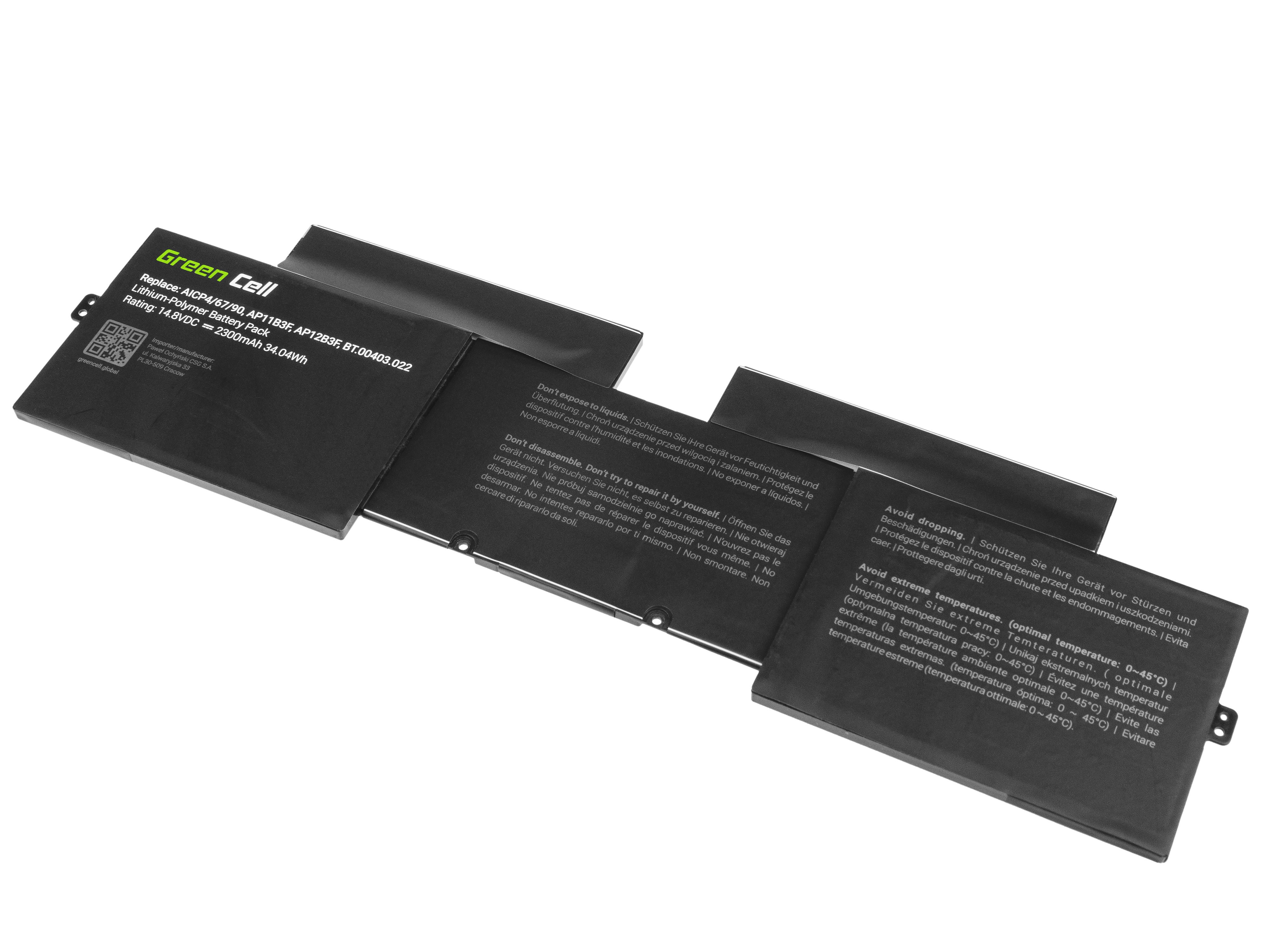 Batterij voor Acer Aspire S5-391 AP12B3F / 14,4V 2300mAh