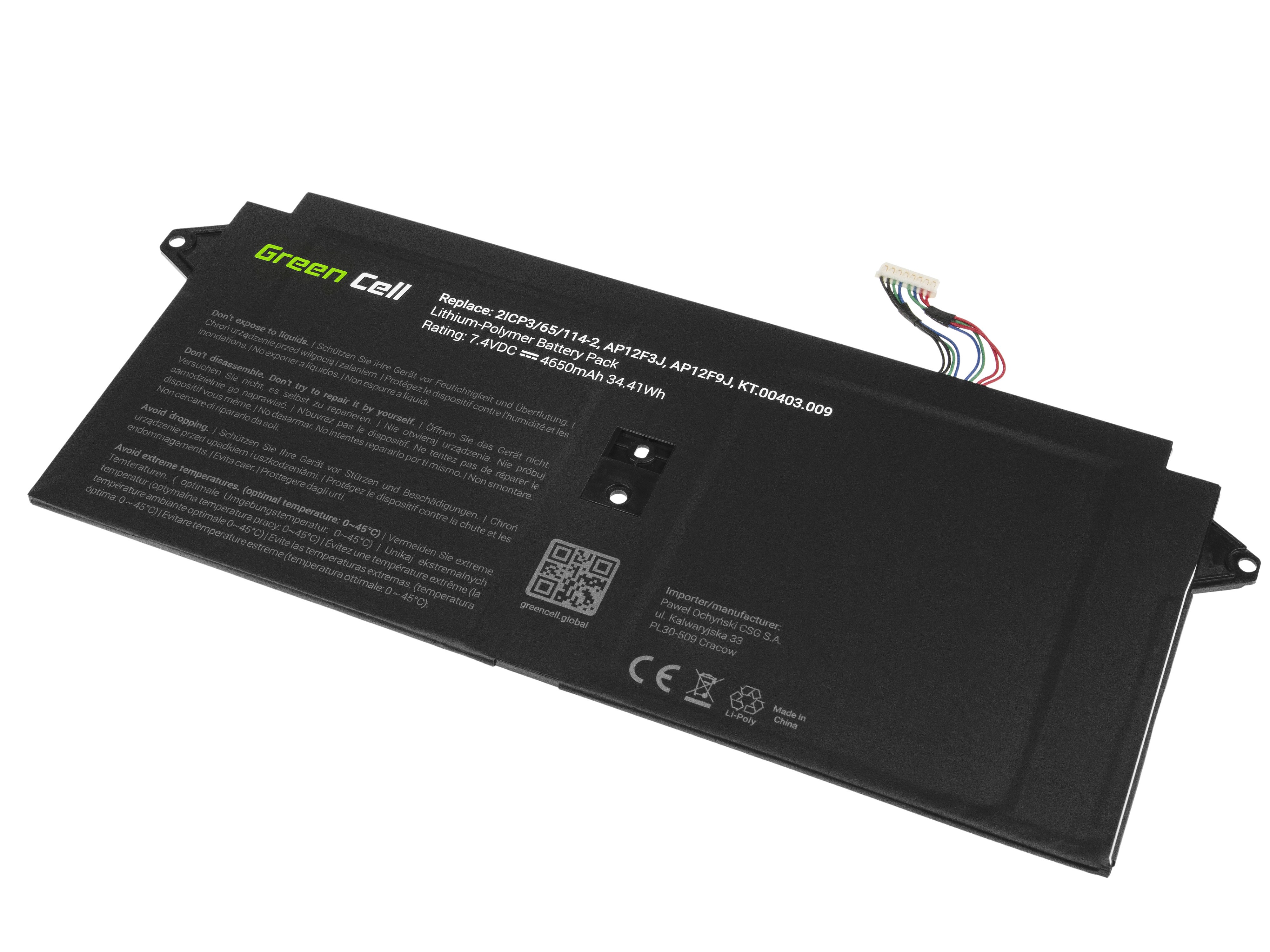Batterij voor Acer Aspire S7-391 AP12F3J / 7,4V 4650mAh