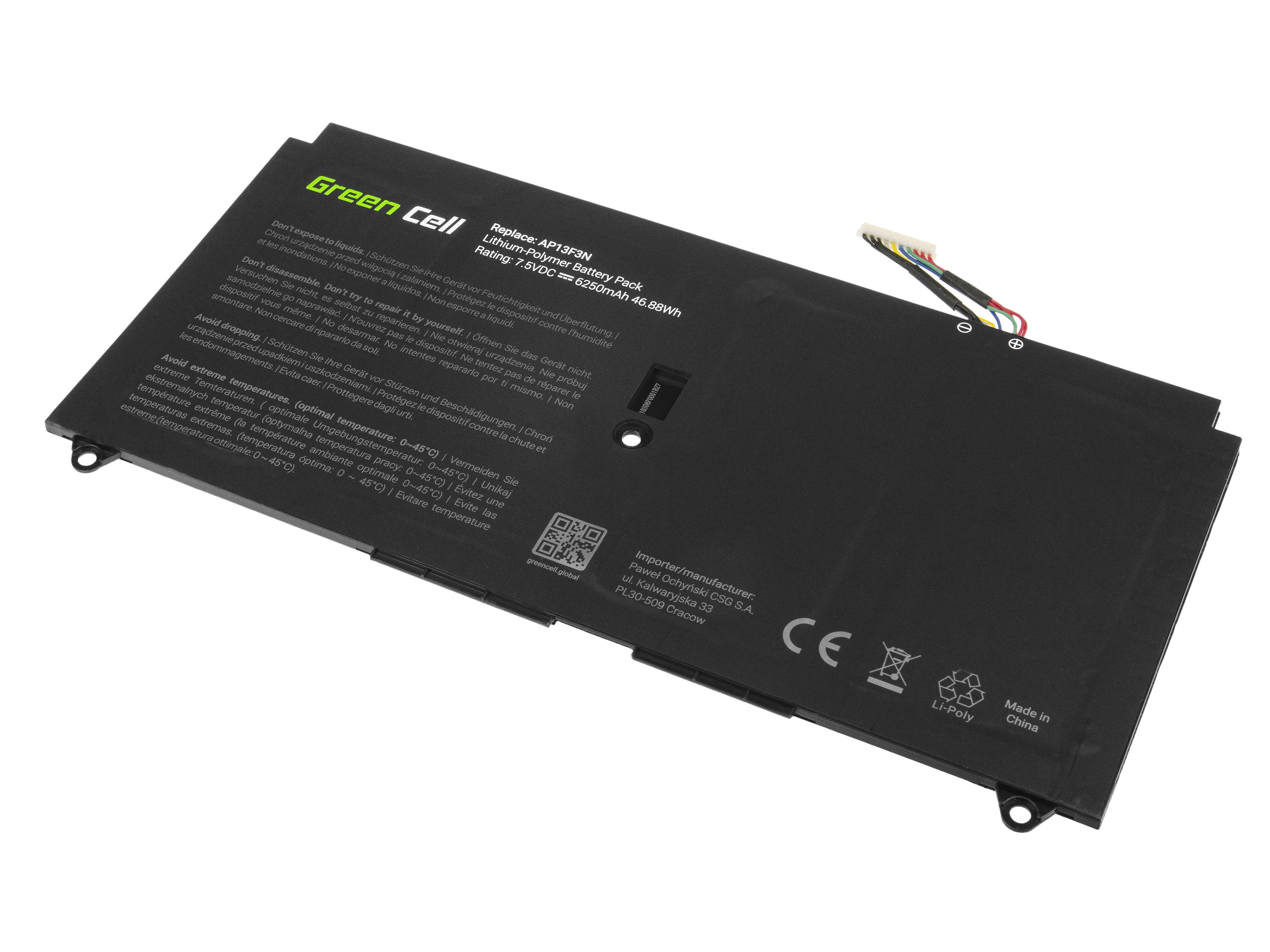 Batterij voor Acer Aspire S7-392 S7-393 AP13F3N / 7,5V 6250mAh