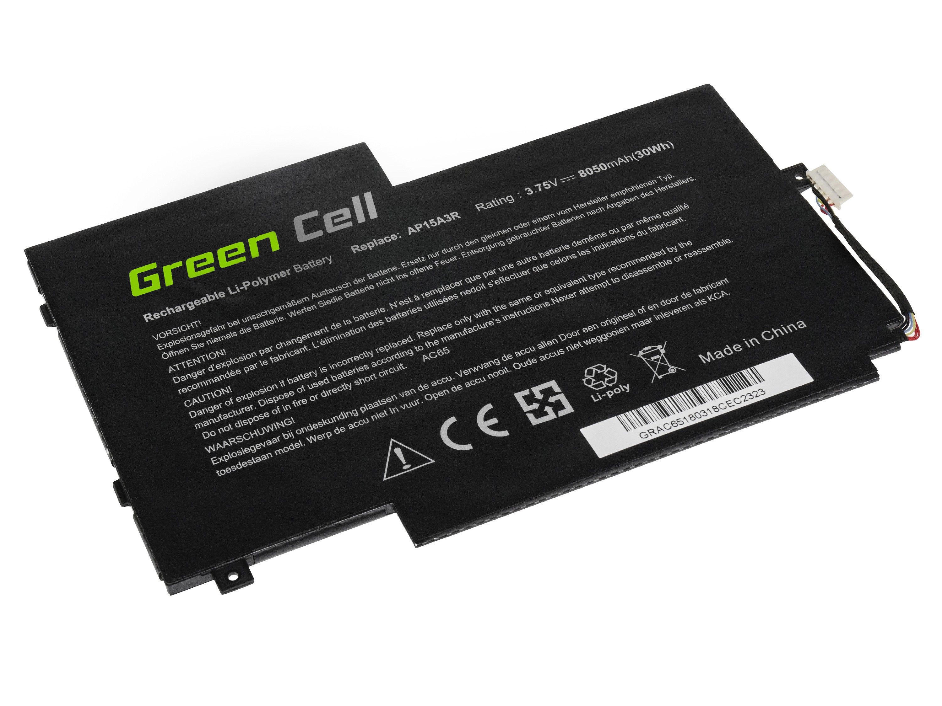 Batterij voor Acer Aspire Switch 10 E SW3 SW3-013 SW3-016 / 3,75V 8050mAh