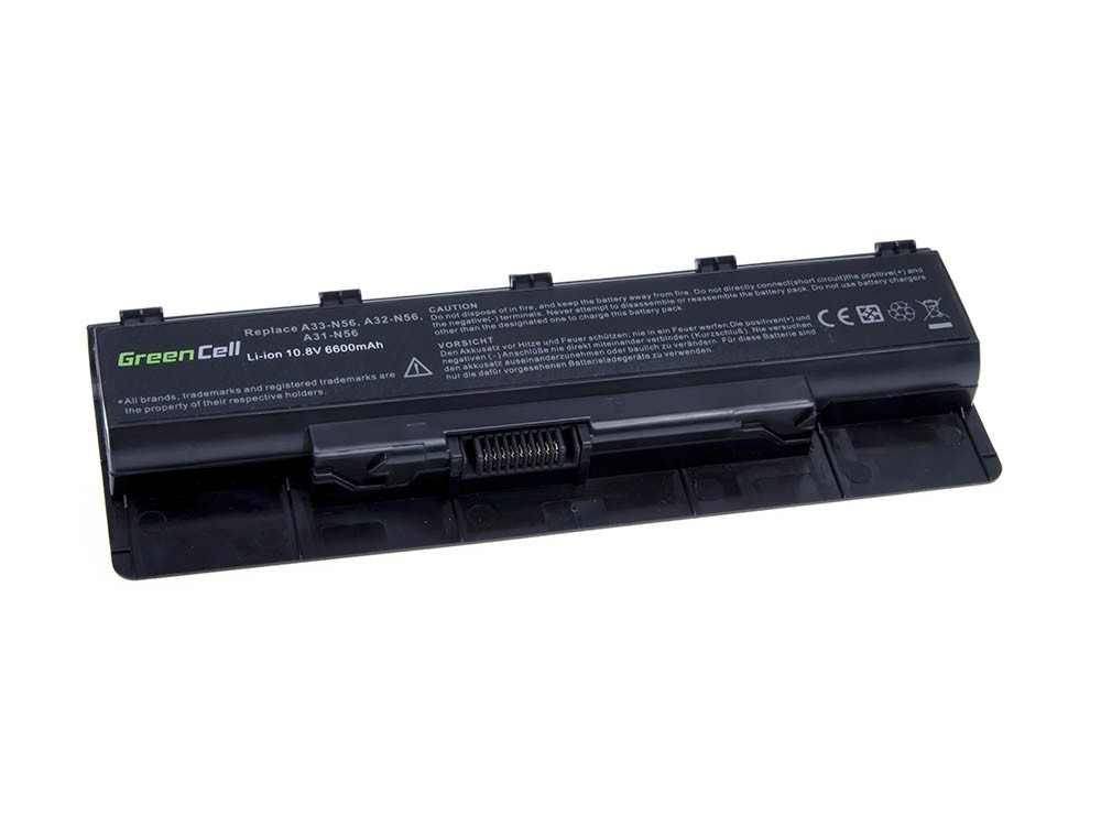Batterij voor Asus A32-N56 N46 N46V N56 N76 / 11,1V 6600mAh