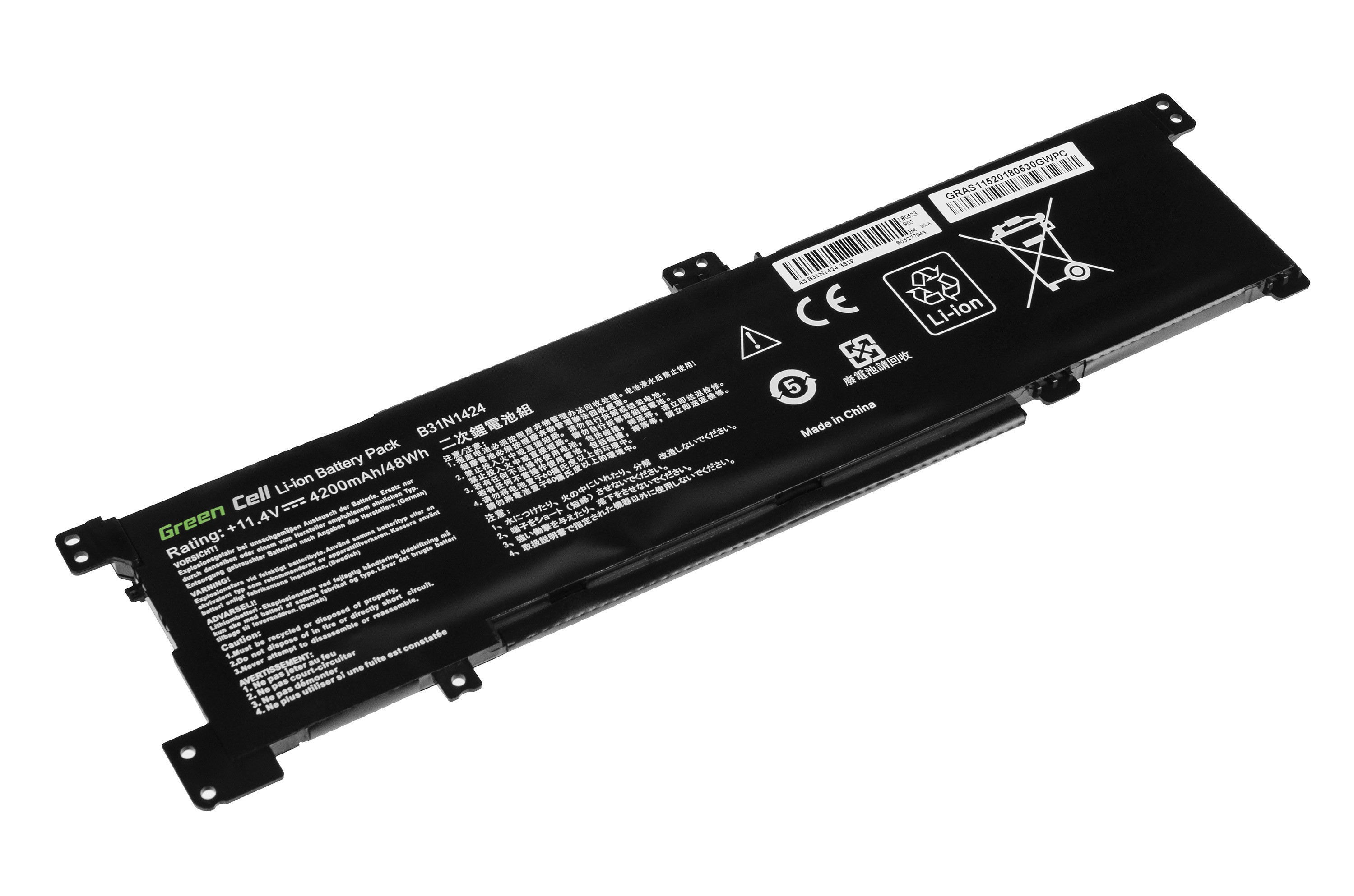 Batterij voor Asus K401 K401L K401U / 11,4V 4200mAh