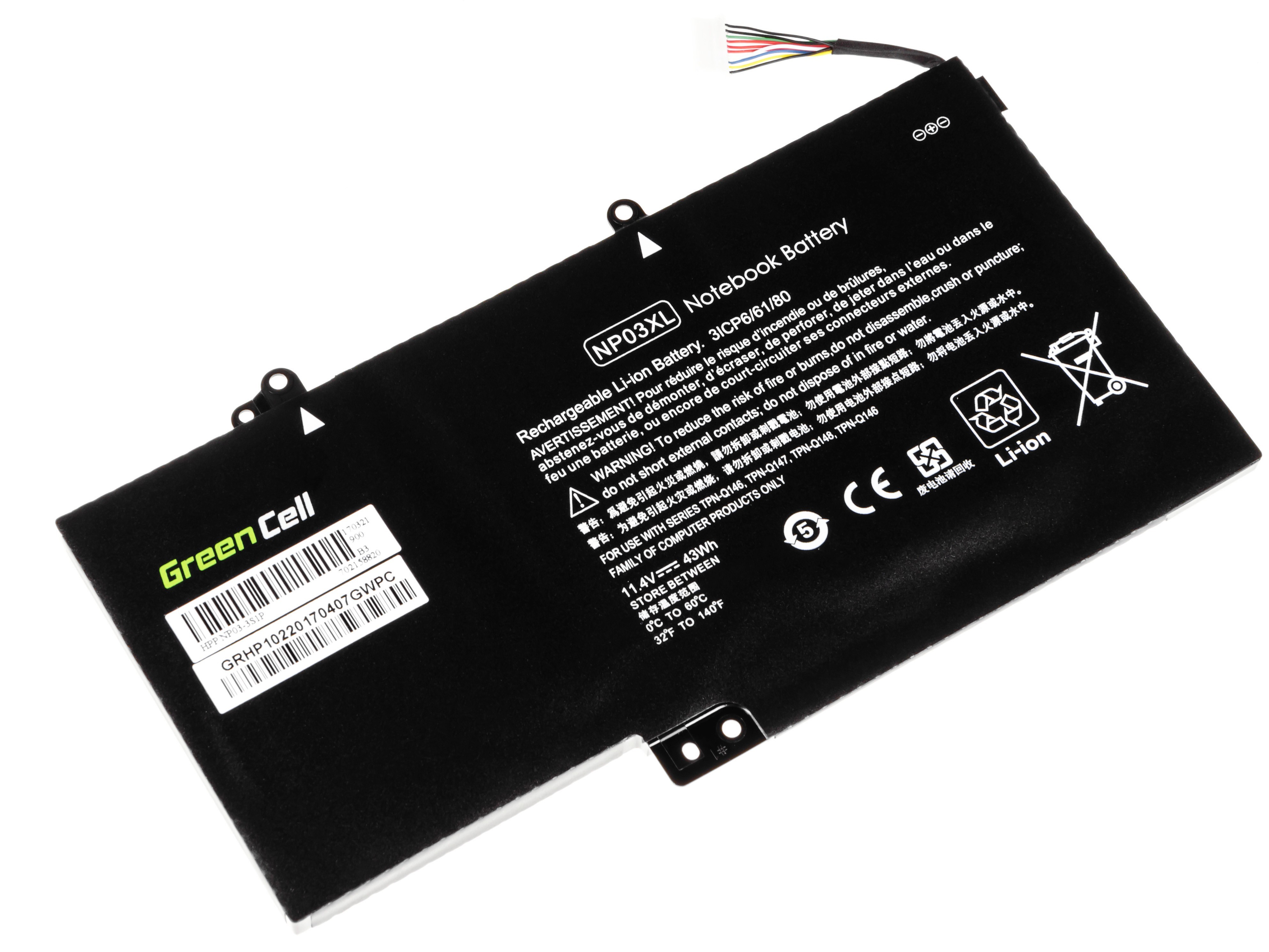 GREEN CELL Batterij voor HP Pavilion x360 13-A 13-B / 11,4V 3700mAh