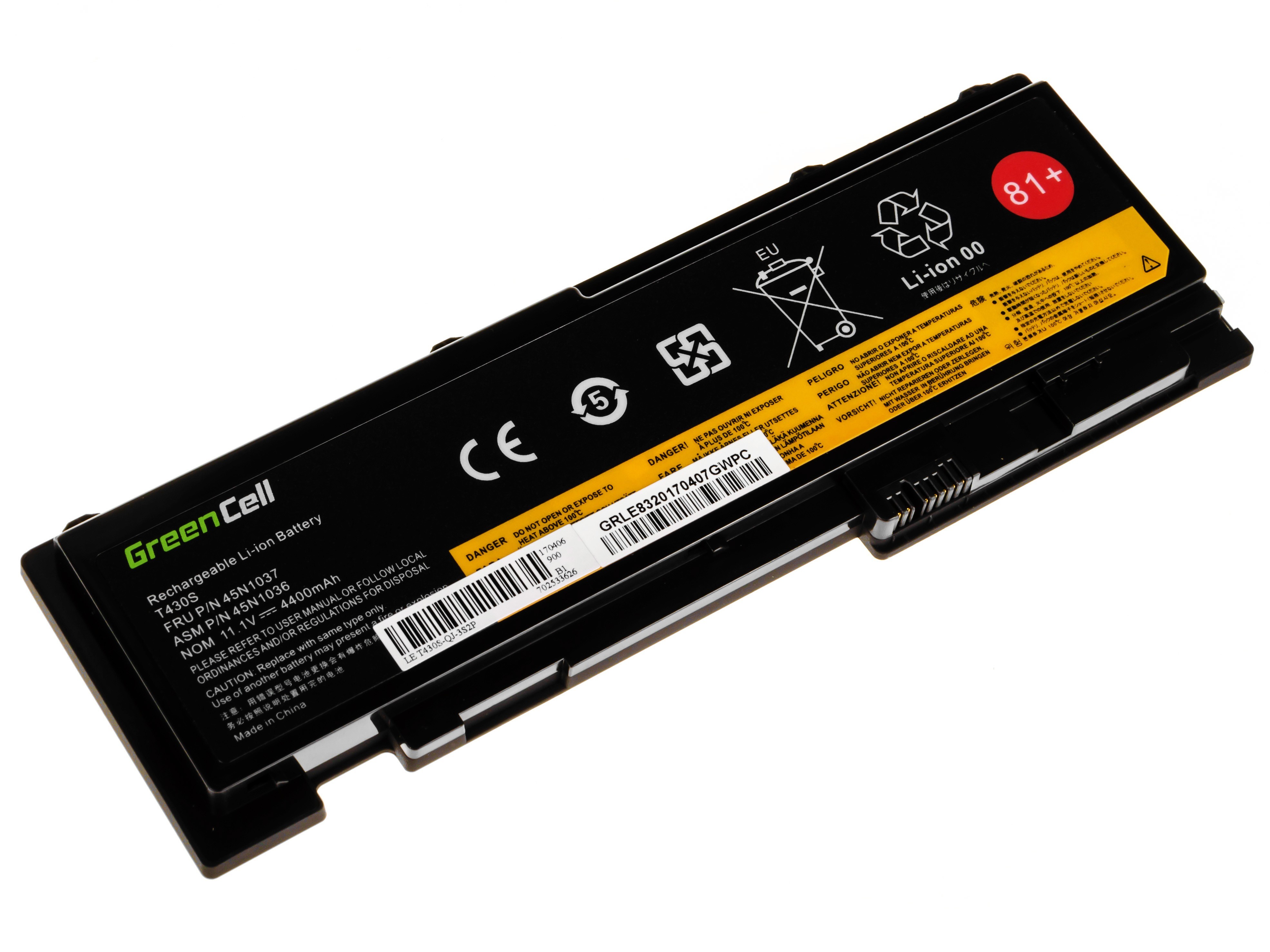 Batterij voor Lenovo ThinkPad T430s T430si / 11,1V 3400mAh