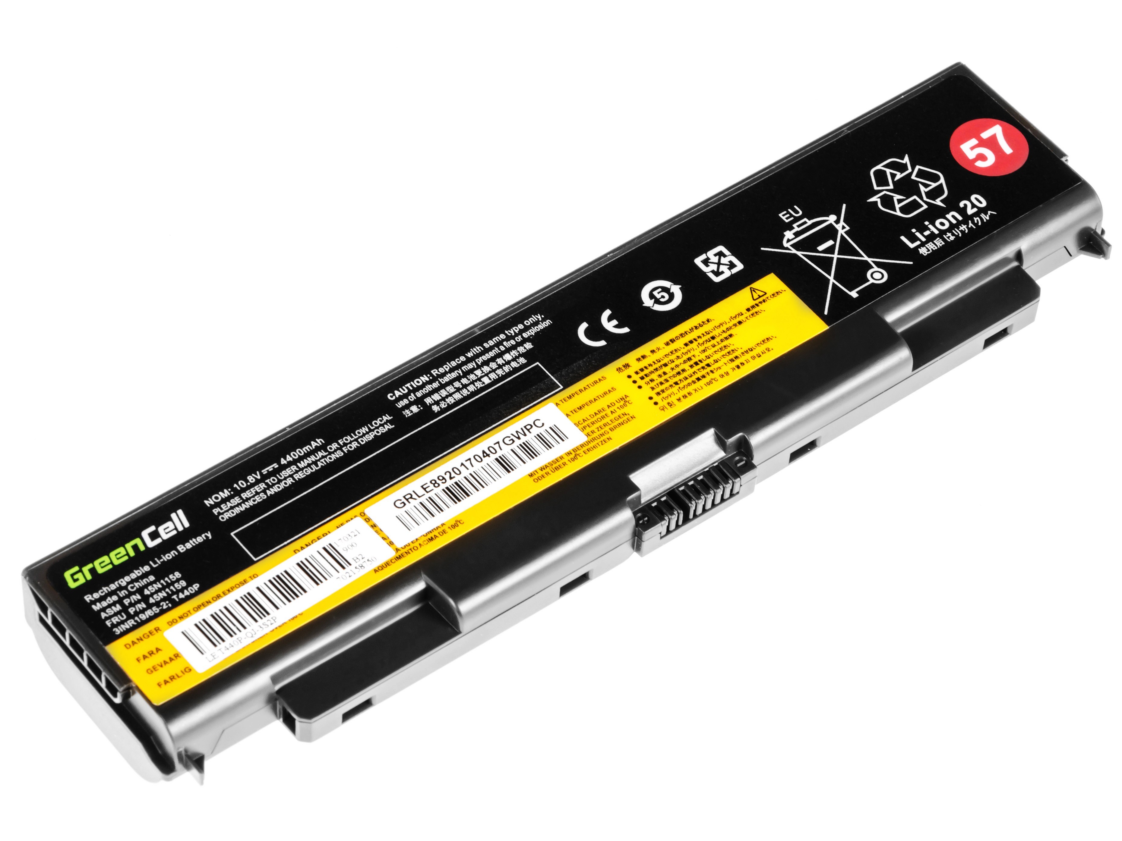 Batterij voor Lenovo ThinkPad T440P T540P W540 W541 L440 L540 / 11,1V 4400mAh