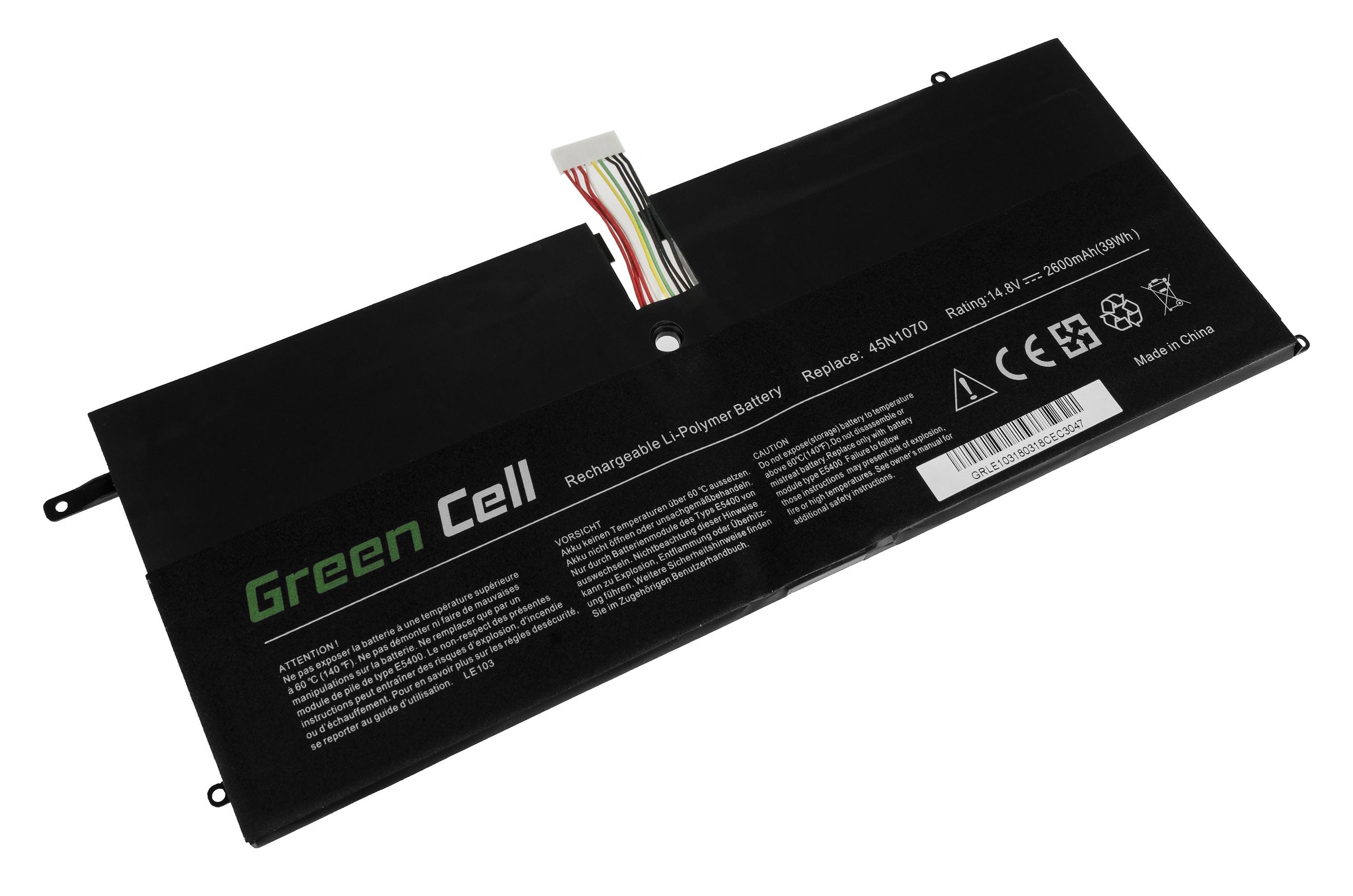 Batterij voor Lenovo ThinkPad X1 Carbon 1 Gen 3443 3444 3446 3448 3460 3462 3463 / 14,4V 2600mAh.