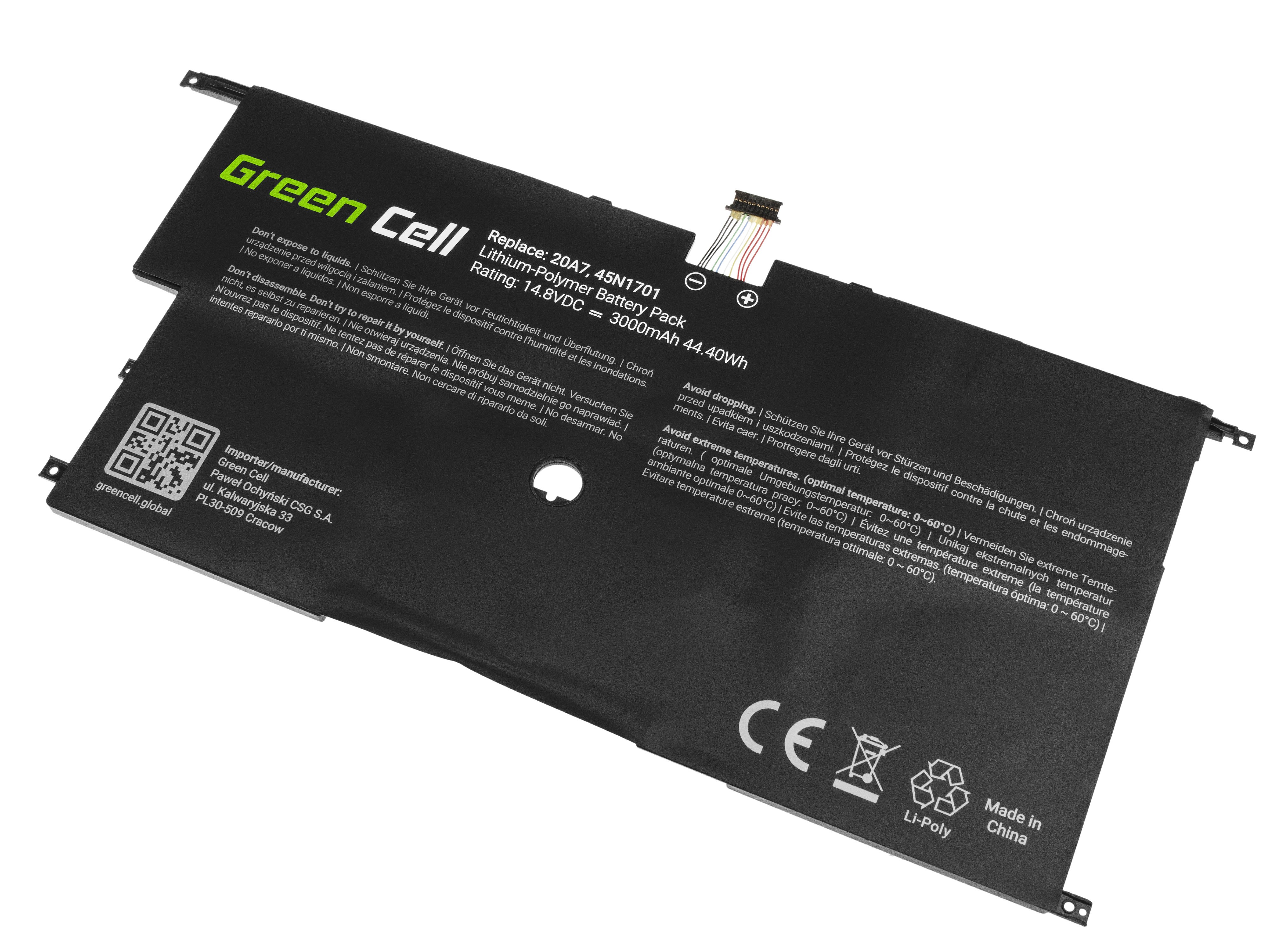 Batterij voor Lenovo ThinkPad X1 Carbon 2nd Gen / 14,4V 3000mAh
