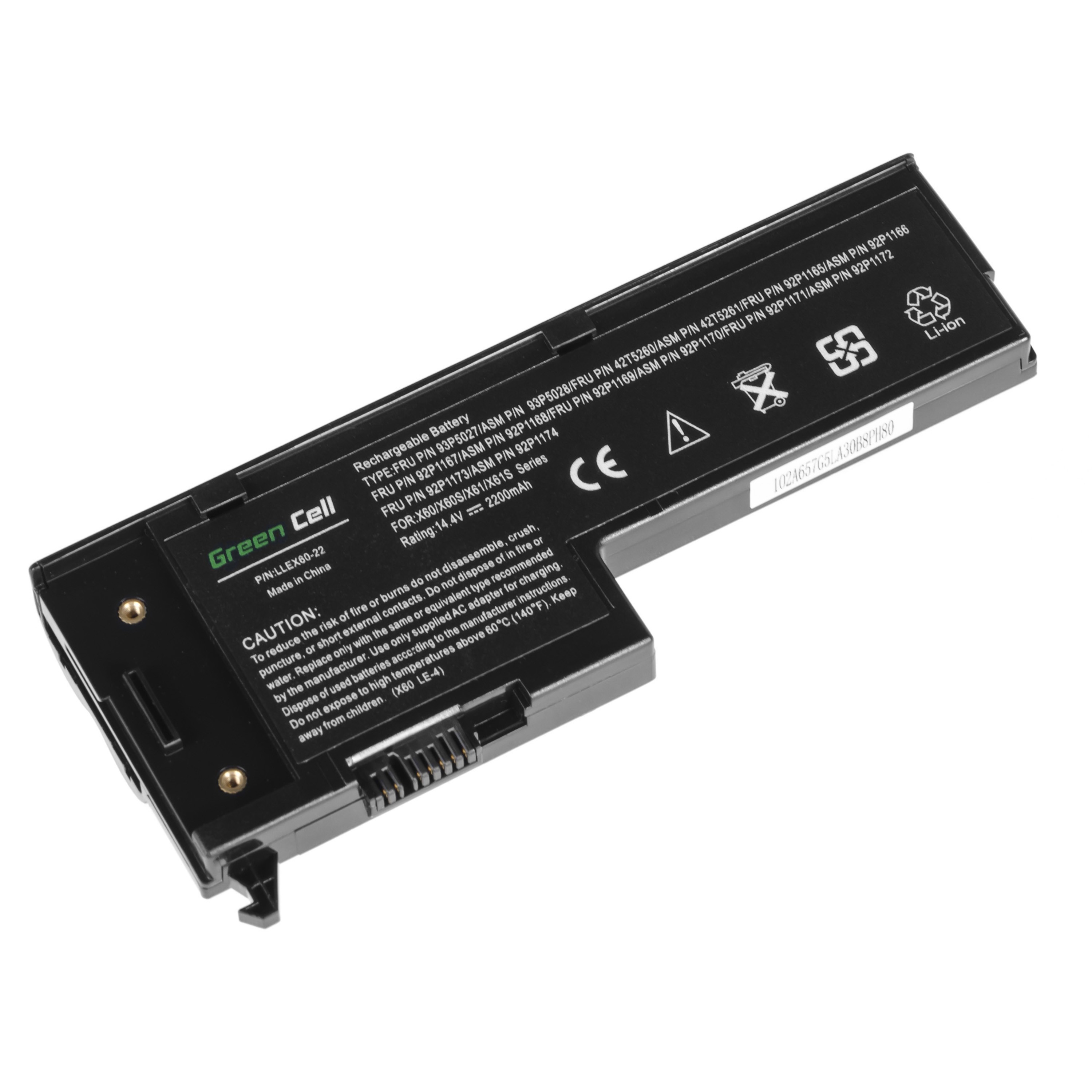 Batterij voor Lenovo ThinkPad X60 X60s X61 X61s / 14,4V 2200mAh