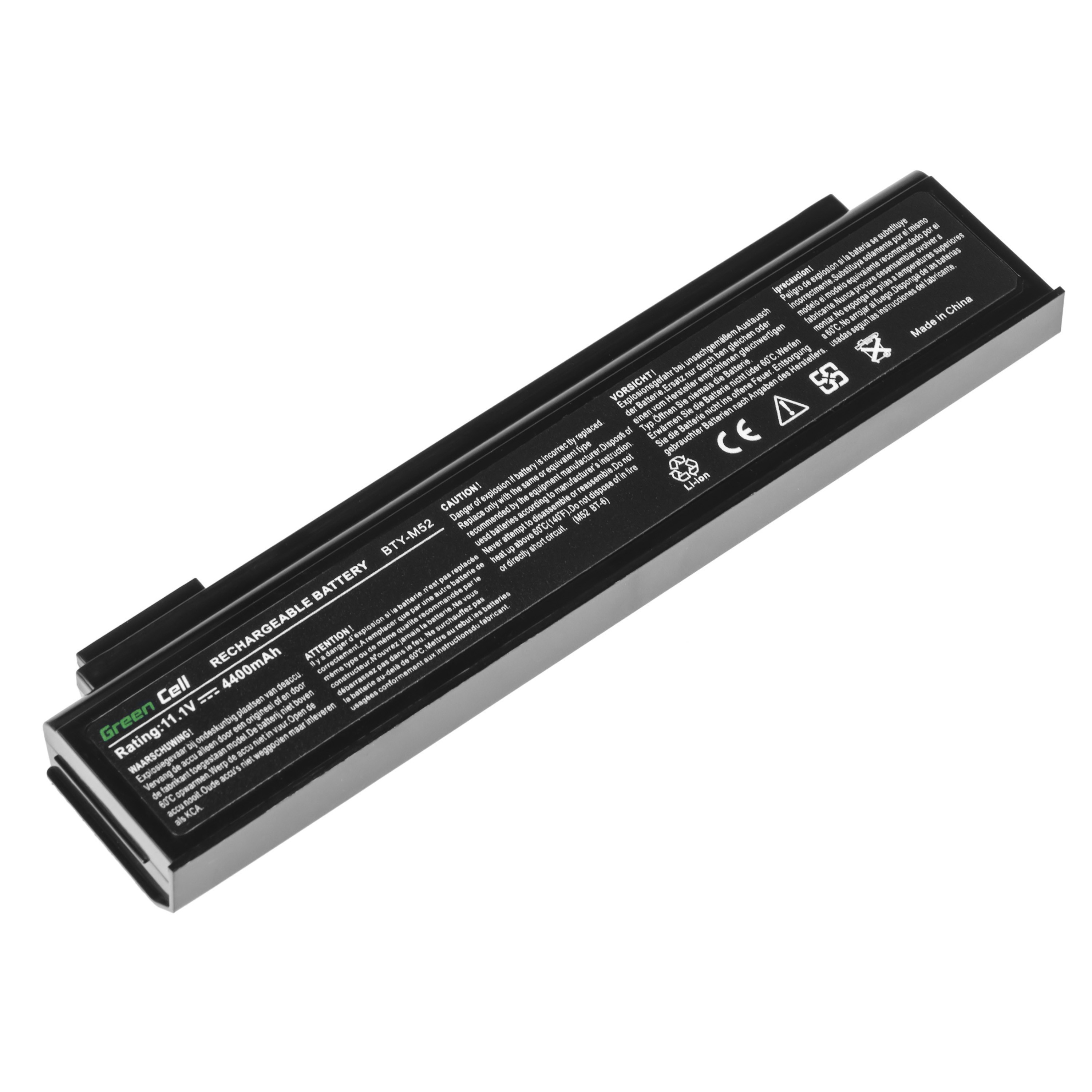 Batterij voor MSI Megabook ER710 ER710X L730 L735 L740 / 11,1V 4400mAh
