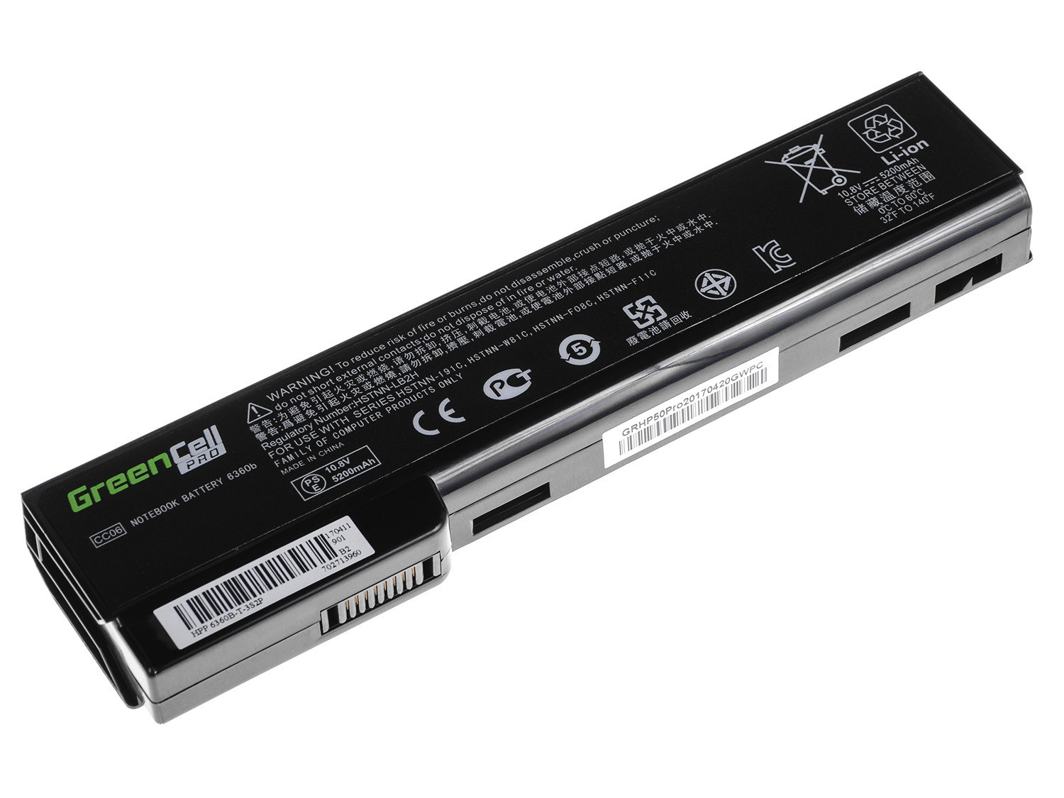 PRO Batterij voor HP EliteBook 8460p ProBook 6360b 6460b / 11,1V 5200mAh