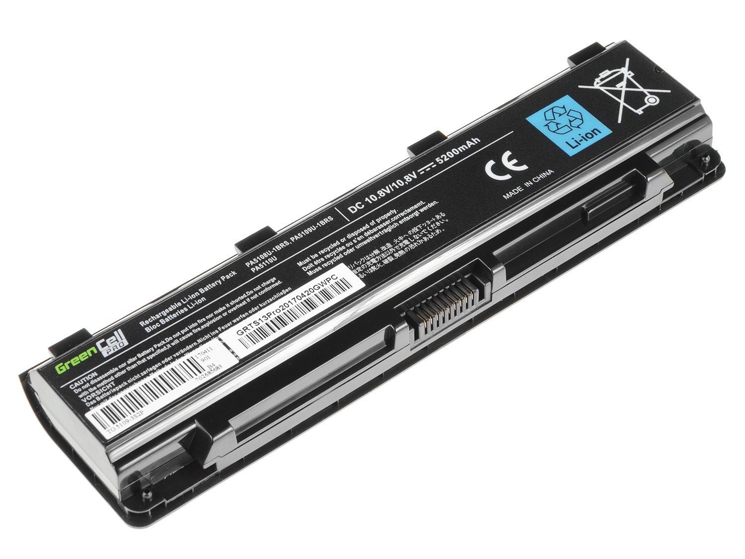 PRO Batterij voor Toshiba Satellite C850 C855 C870 L850 L855 PA5109U-1BRS / 11,1V 5200mAh