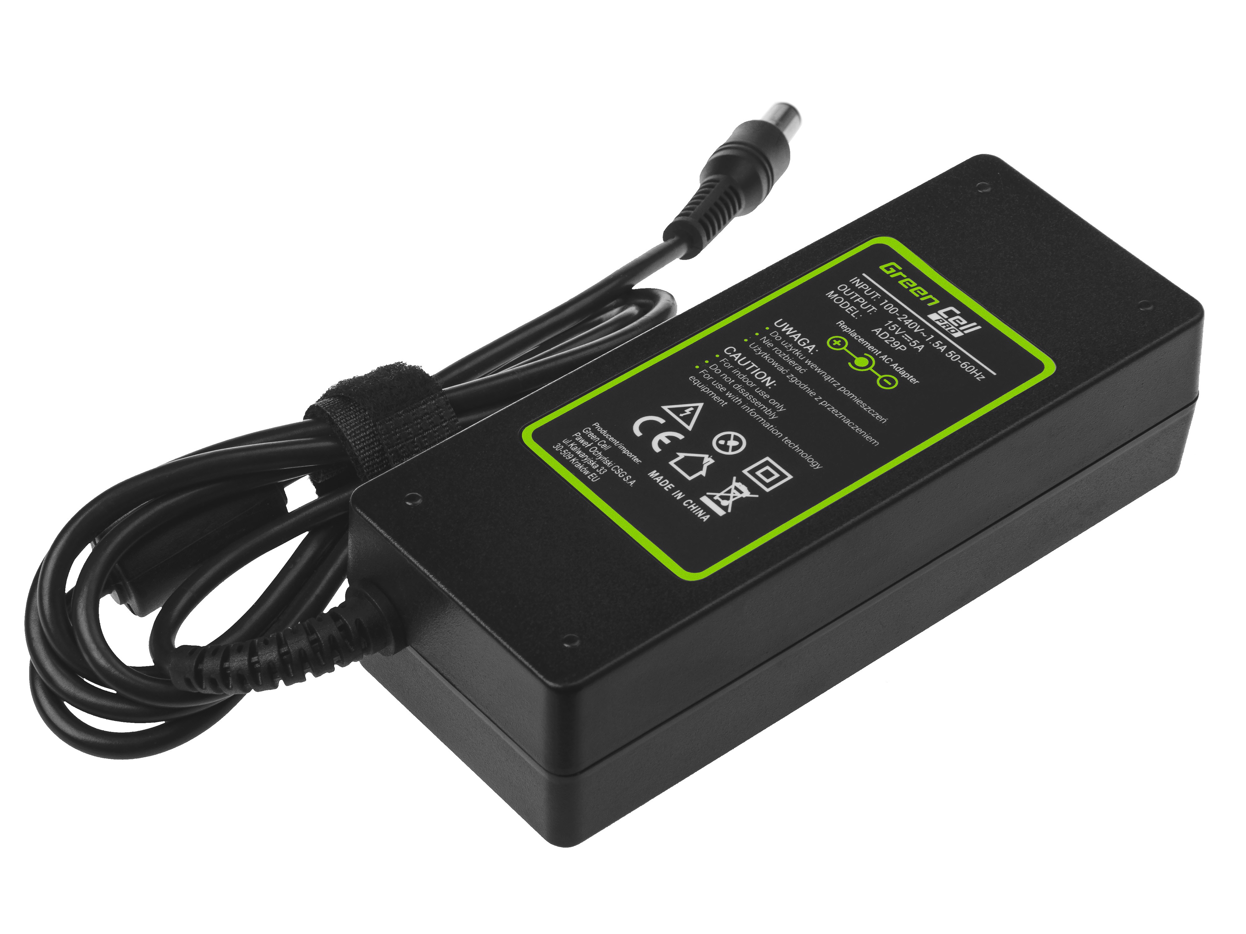 PRO Oplader  AC Adapter voor Toshiba Tecra A10 A11 M11 Satellite A100 P100 Pro S500 15V 5A 75W