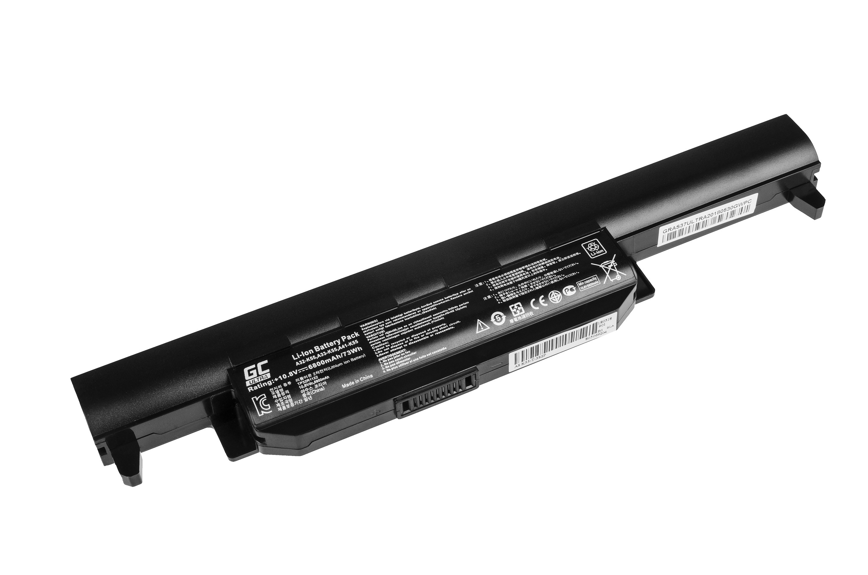 ULTRA Batterij voor Asus A32-K55 A45 A55 K45 K55 K75 / 11,1V 6800mAh