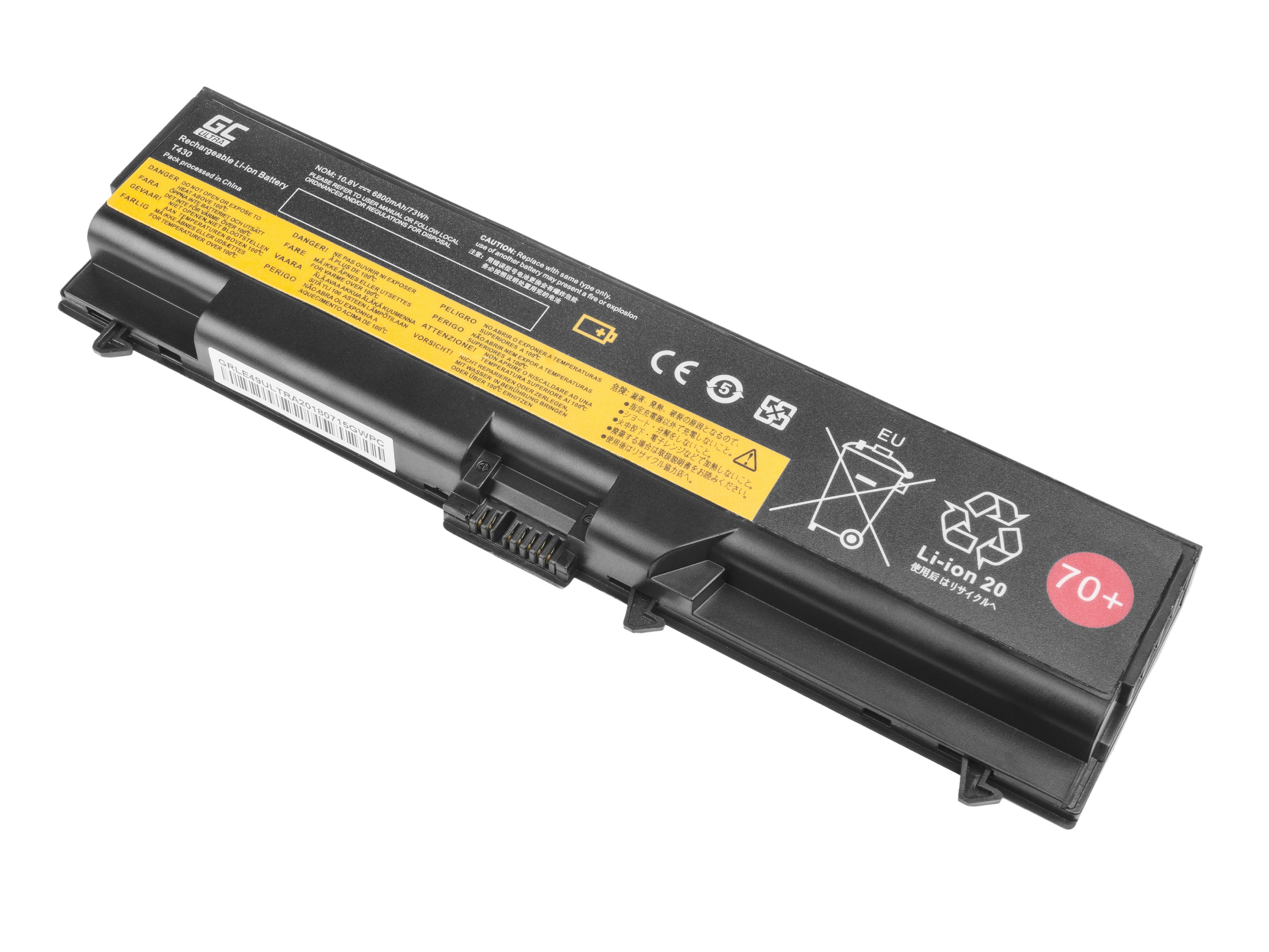ULTRA Batterij voor Lenovo ThinkPad L430 L530 T430 T530 W530 / 11,1V 6800mAh