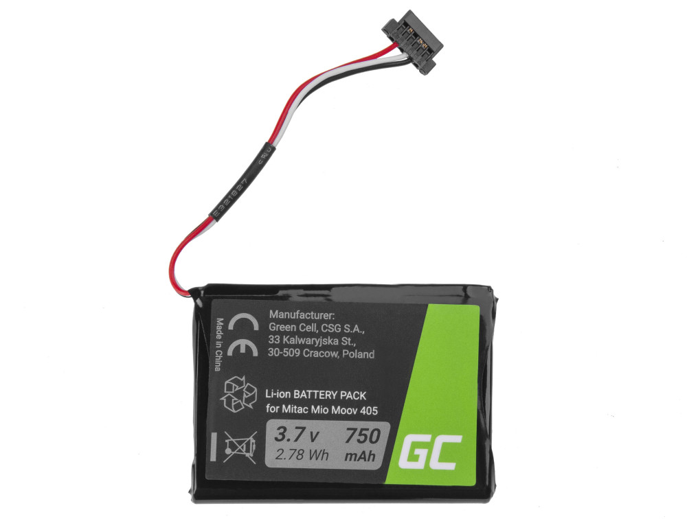 CS-MIV400SL T300-3 batterij voor GPS Moov 500 510 560 580 N210, Li-Ion 750mAh 3.7V thumbnail 5