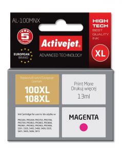 ActiveJet AL-100MNX-inkt voor Lexmarkprinter; Lexmark 100XL, 108XL 14N1070E, 14N0901E vervanging; Opperste; 13 ml; magenta