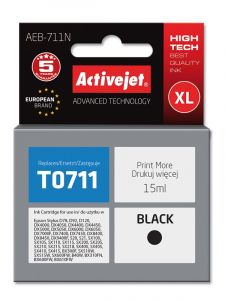ActiveJet AEB-711N inkt voor Epson-printer, Epson T0711, T0891 Vervanging; Opperste; 15 ml; zwart