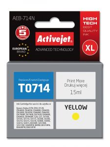 ActiveJet AEB-714 inkt voor EPSON-printer, EPSON T0714, T0894 Vervanging; Opperste; 15 ml; geel
