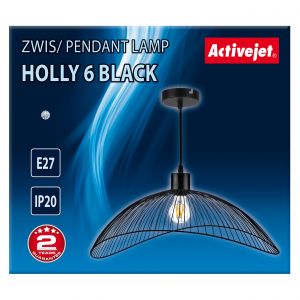 ActiveJet Aje-Holly 6 zwarte plafondlamp