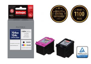 ActiveJet AH-M704RX-inkt voor HP-printer; HP 704 CN692AE, CN693AE-vervanging; Premie; 1 x 20 ml, 1 x 21 ml; zwarte kleur
