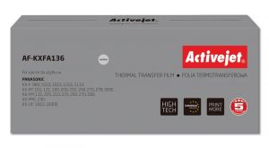 ActiveJet AF-KXFA136 Thermische overdrachtsfilm voor Panasonic-fax; Panasonic KX-FA136 vervanging; Opperste; zwart