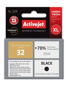 ActiveJet al-32R inkt voor Lexmark-printer; Lexmark 32 18C0032 vervanging; Premie; 25 ml; zwart