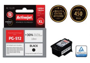 ActiveJet AC-512R inkt voor Canon-printer; Canon PG-512 vervanging; Premie; 18 ml; zwart