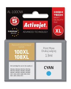ActiveJet AL-100CNX-inkt voor Lexmarkprinter; Lexmark 100XL, 108XL 14N1069E, 14N0900E-vervanging; Opperste; 13 ml; cyaan