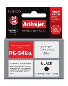 ActiveJet AC-540RX-inkt voor Canon-printer; Canon PG-540 XL-vervanging; Premie; 15 ml; zwart