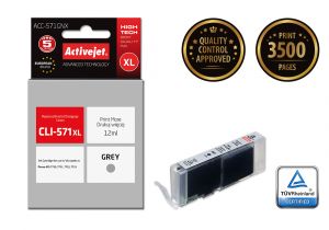ActiveJet ACC-571GNX-inkt voor Canon-printer; Canon CLI-571G XL-vervanging; Opperste; 12 ml; grijs