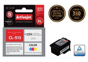 ActiveJet AC-513R-inkt voor Canon-printer; Canon CL-513 vervanging; Premie; 15 ml; kleur