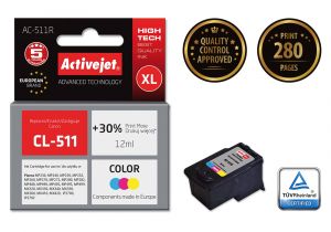 ActiveJet AC-511R-inkt voor Canon-printer; Canon CL-511 vervanging; Premie; 12 ml; kleur