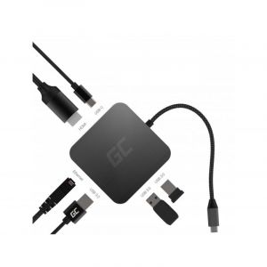 Docking Station HUB USB 6in1 (USB 3.0 HDMI Ethernet USB-C) voor Apple MacBook, Dell XPS, Asus ZenBook