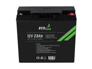 EcoLine - AGM 12V 23AH 23000mAh VRLA Batterij - 181 x 77 x167 - Deep Cycle Accu