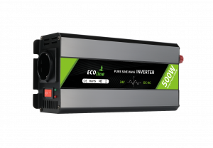 EcoLine - Omvormer 24V Naar 220V/230V - 500w Vermogen - Zuivere sinus - Spanningomvormer