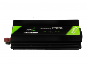 EcoLine - Omvormer 24V Naar 220V/230V - 1000w Vermogen - Zuivere sinus - Auto omvormer