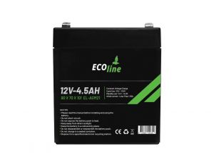 EcoLine - AGM 12V 4.5AH - 4500mAh VRLA Batterij - 90 x 70 x 101 - Deep Cycle Accu