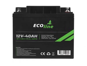 EcoLine - AGM 12V 40AH - 40000mAh VRLA Batterij - 197 x 165 x 175 - Deep Cycle Accu