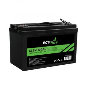 EcoLine - LifePo4 12V 100AH - 100000mAh lithium Batterij - 329 x 172 x 214 - Deep Cycle Accu