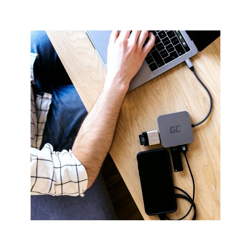 Docking Station HUB USB 6in1 (USB 3.0 HDMI Ethernet USB-C) voor Apple MacBook, Dell XPS, Asus ZenBook thumbnail 8