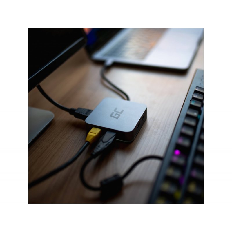 Docking Station HUB USB 6in1 (USB 3.0 HDMI Ethernet USB-C) voor Apple MacBook, Dell XPS, Asus ZenBook thumbnail 6