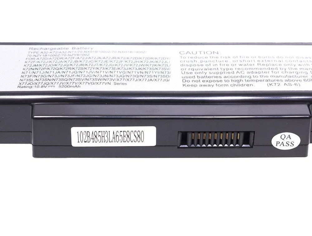 EcoLine - A32-K72 A32-N71 Batterij Geschikt voor de Asus A32-K72 K72 K73 N71 N73 / 11.1V 5200mAh thumbnail 4
